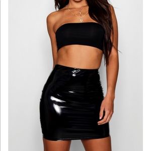 Black latex skirt